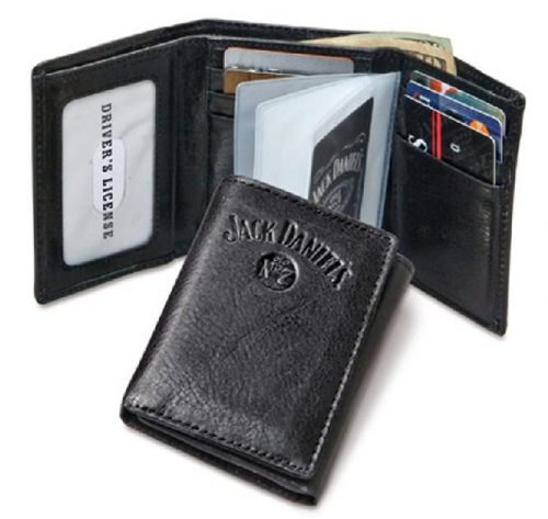 JD Black Leather Trifold